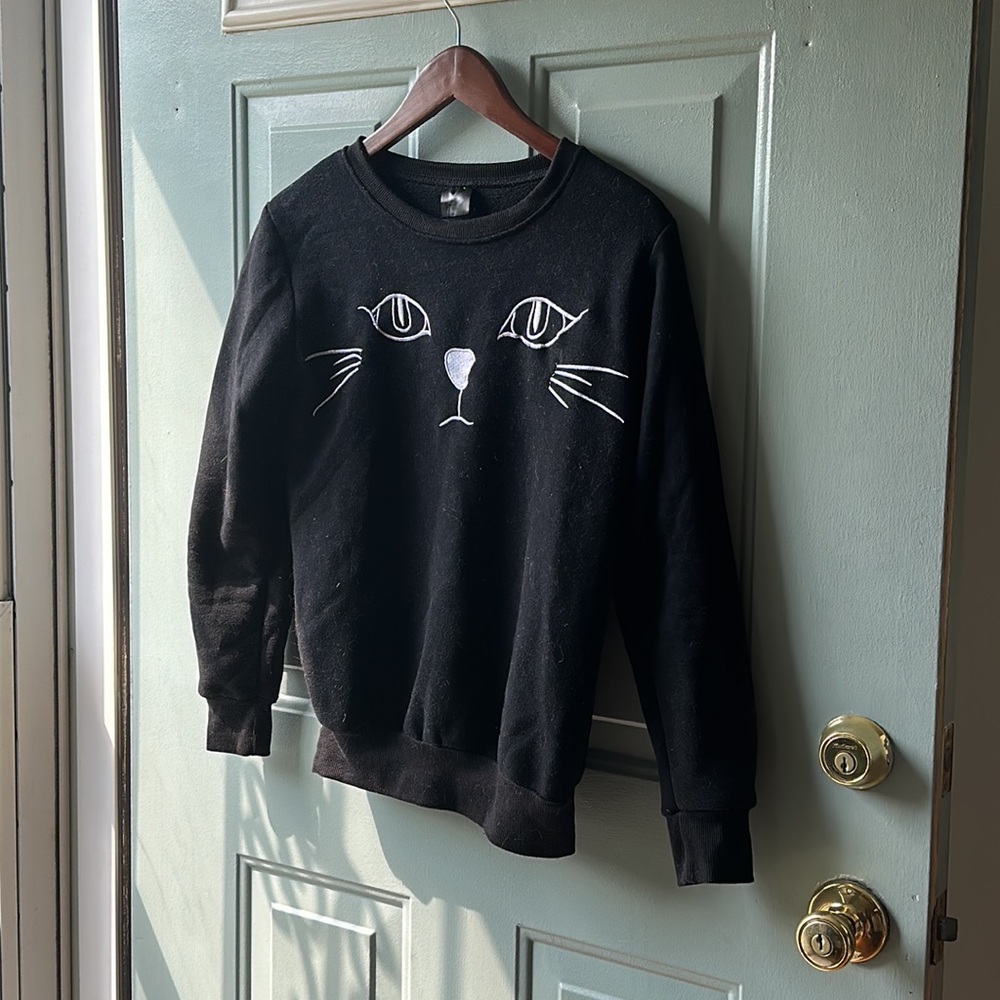 Black Cat Crewneck Sweater